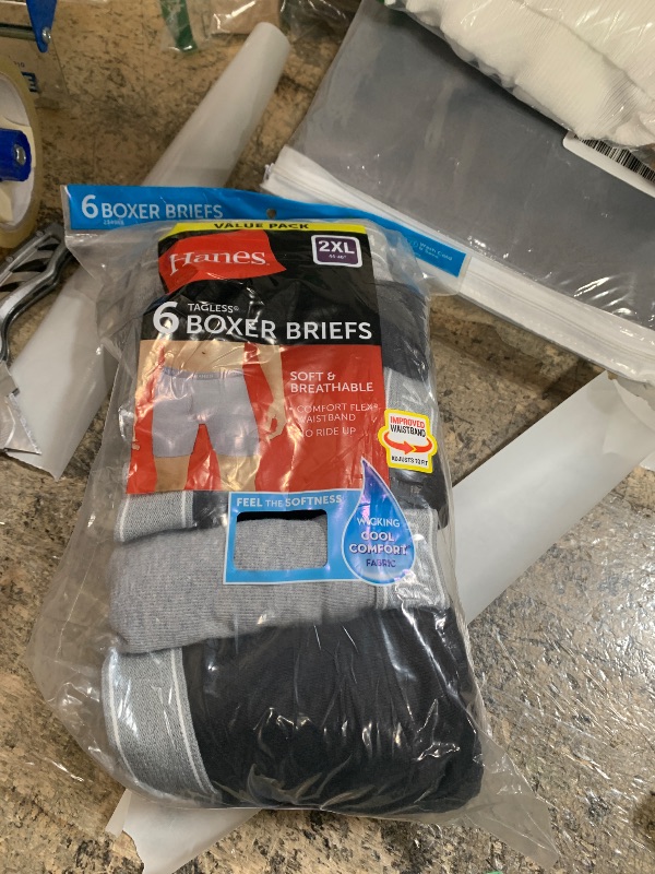 Photo 1 of Hanes Men Hanes Boxer Briefs, Cool Dri Moisture-Wicking Underwear, Cotton No-Ride-up for Men, Multi-Packs Available