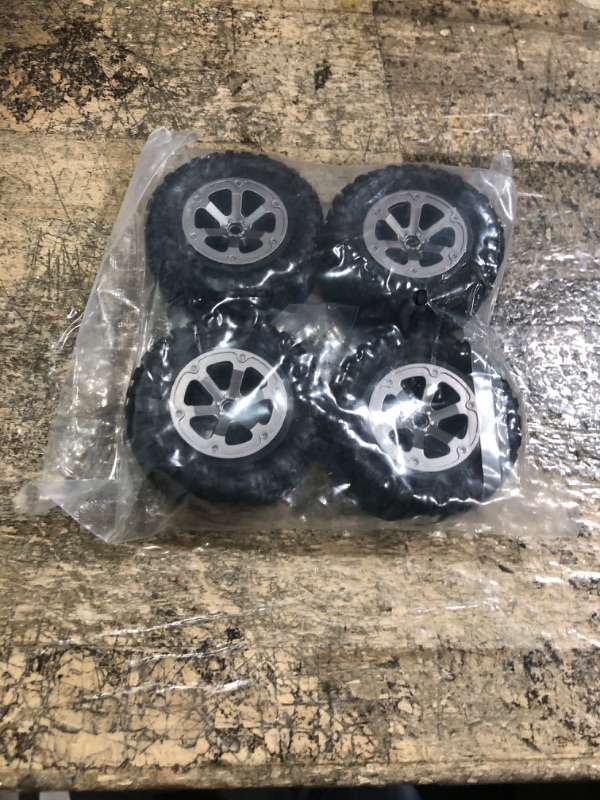 Photo 1 of 4pcs Crawler Tires, 1:16 RC Model Rubber Tyres Remote Control Car Wheels RC Vehicle Scale Accessories 1.0 Tires 1/16 Rc Tires 1/16 Rc Tires C24 Upgrades