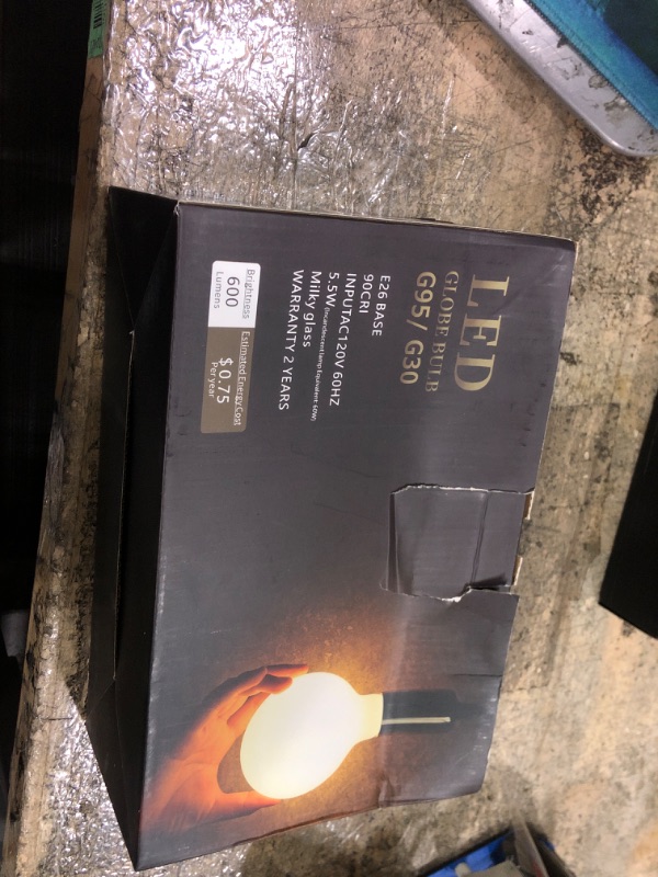 Photo 1 of 3Pack G30 LED Globe Light Bulbs 2700K Soft Light, 5.5W Decorative Globe Light Bulbs,E26 Base LED bulbs, CRI>90 Perfect use for Decor, Pendant, Bathroom/Vanity Mirror Makeup, Dimmable ,Milky glass