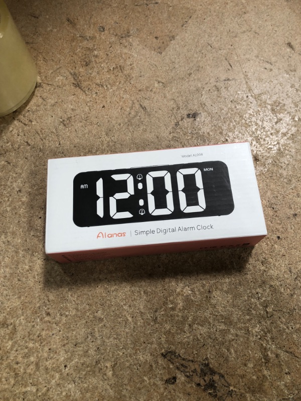 Photo 1 of ALANAS Compact Digital Alarm Clocks for Bedrooms - Small Clock with Large LED Display, Easy-to-Read Time, Dual Alarm with Snooze, Adjustable Volume & Dimmer, USB Charger for Phones, Simple Design