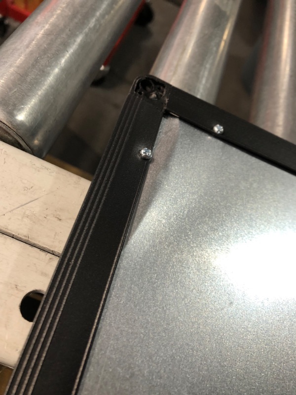 Photo 1 of ***DAMAGED - DENTED AND WARPED - SEE PICTURES***
VIZ-PRO Magnetic Whiteboard Easel Black, 36 x 24 Inches, Portable Dry Erase Board Height Adjustable for School Office and Home