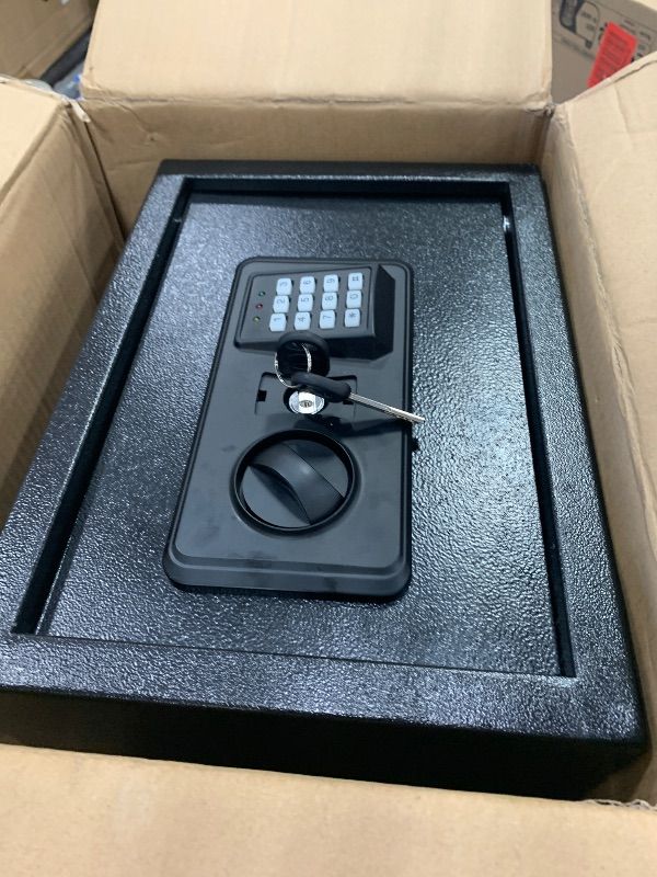 Photo 1 of 1.2 Cuft Small Home Safe Fire and Waterproof, Anti-theft Fireproof Safe Box with Digital Keypad, Spare Keys and Removable Shelf, Personal Safes for Home Money Medicine Valuables