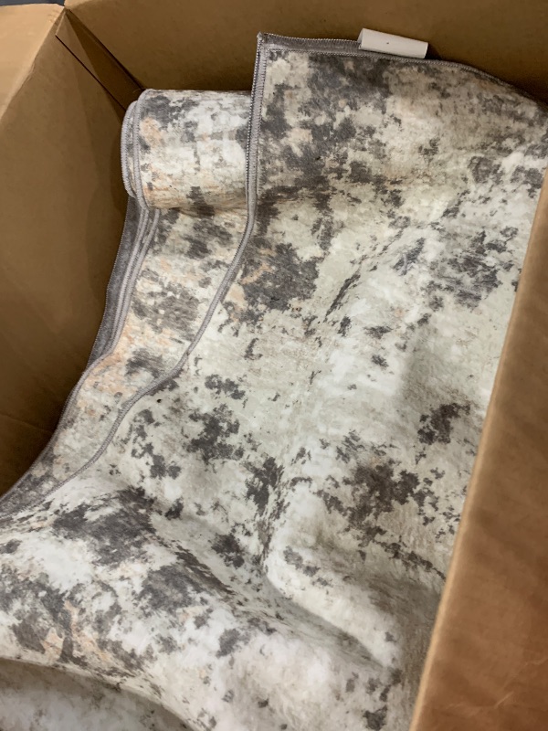 Photo 1 of 10x14 Area Rugs Washable Rug: Modern Abstract Living Room Rug Soft Anti-Skid Thin Carpet Indoor Floor Non-Shedding Carpets for Bedroom Dining Room Farmhouse Nursery Home Office Grey Brown