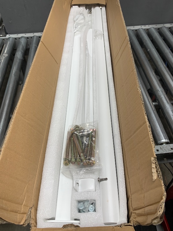 Photo 1 of 2 Pack 3 Step Hand Rails for Outdoor Steps,Railings for Outdoor Steps,White Outdoor Handrail for Concrete,Brick,Wood, Marble Steps