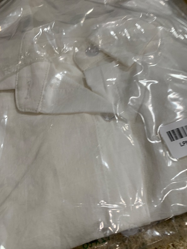 Photo 1 of Zeagoo Casual Linen Shirts for Women Summer Long Sleeve Trendy V-Neck Button Down Tops Lady Cotton Beach Shirt Fashion White