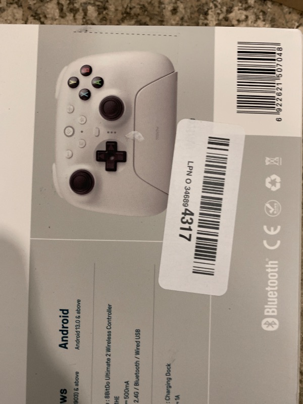 Photo 1 of 8BitDo Ultimate 2 Wireless Controller for Windows & Android, Gaming Controller with TMR Joysticks, Switchable Hall Effect/Tactile Triggers, RGB Fire Ring, 8Speed Wireless Tech, White