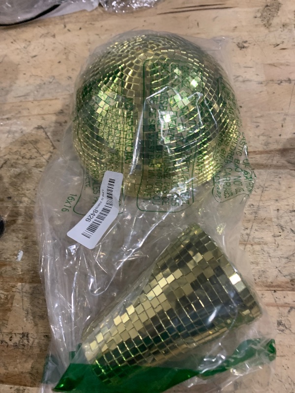 Photo 1 of (BAGGED) Yeehlmer Creative Mushroom Disco Ball for Party,Table Decor Mirror Retro Handmade Disco Ball Mushroom Shape Home Art Decorations,Bar Ornaments (Gold, L(8.3''))
