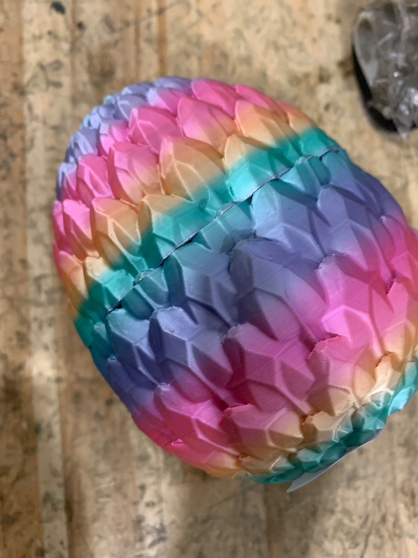 Photo 1 of ACTICO 3D Printed Dragon Egg, Dragon Eggs with Dragon Inside, Articulated Crystal Dragon Fidget Toy, Dinosaur Eggs Toy, Fidget Toy for Teen Boy Kid (Rainbow- 12inch)