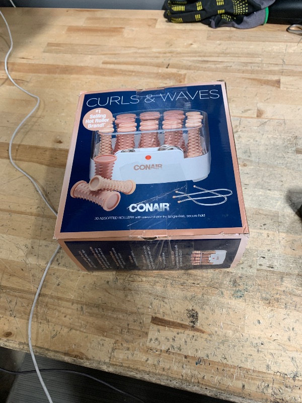 Photo 1 of Conair Double Ceramic Hot Rollers for Long, Medium, and All Hair - Hair Curler - Hair Roller Clips Included - 1/2 inch, 3/4 inch, and 1 inch Rollers