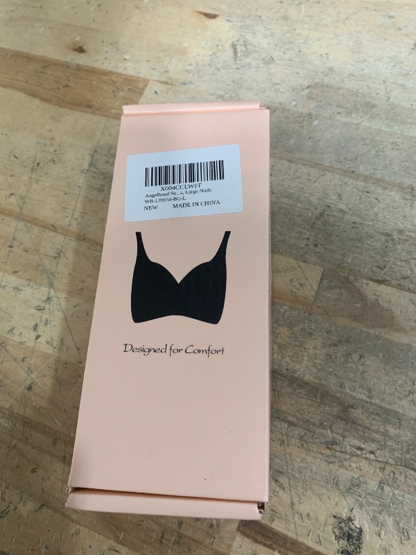 Photo 1 of Angelhood Seamless Front Close Wireless Bras for Women with Jelly Soft Support, Smoothing Padded Bralette, Comfortable Snap Closing Bras, Large Nude