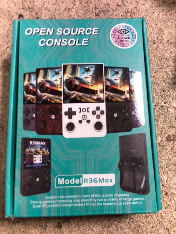 Photo 1 of R36MAX Retro Handheld Game Console, 18000+ HD Games Mini Retro Video Console, 4.0 Inch IPS Screen, 64GB Memory, Portable Arcade Video Gaming Console Gift for Adults, Black