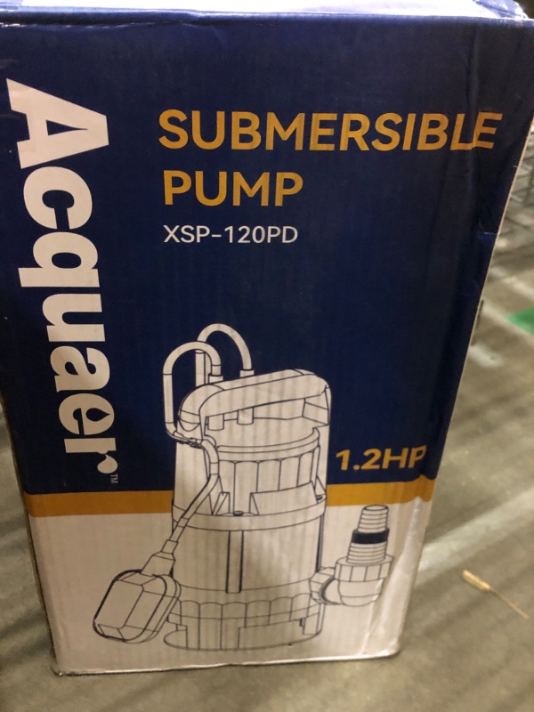 Photo 1 of Acquaer 1.2HP Sump Pump 5722GPH Submersible Pump with Automatic Float Switch, Clean/Dirty Water Removal for Basement, Hot Tub, Pools, Garden Pond