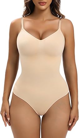 Photo 1 of  Women Shapewear Tummy Control Bodysuit Seamless Sculpting Snatched Waist Body Suit Thong or Brief