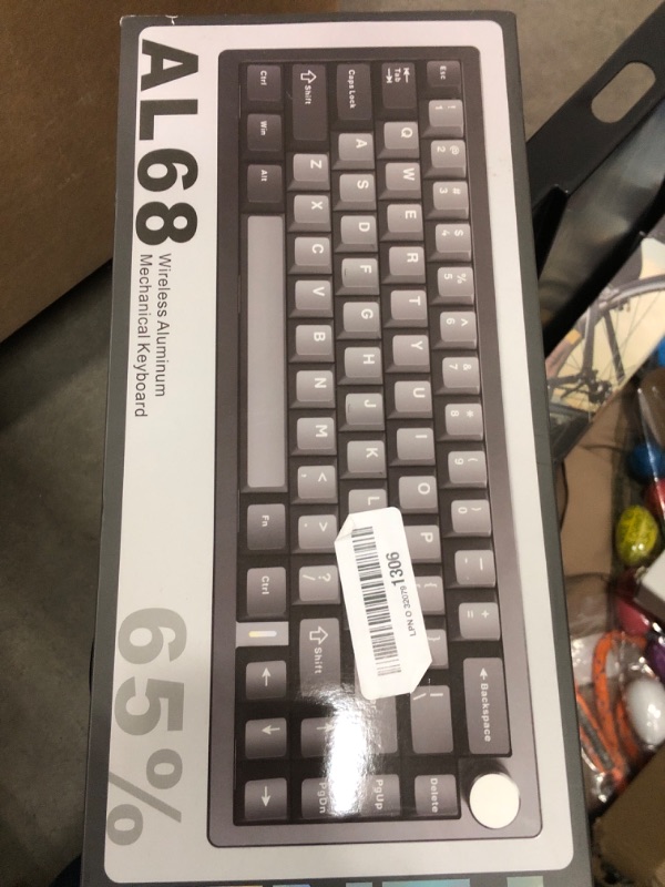 Photo 1 of AJAZZ AL68 Wireless Mechanical Keyboard,Full Aluminum CNC,60% Layout with Knob, QMK/VIA Software,Gasket Mounted,Hot Swappable,RGB Backlit,BT/2.4G/USB-C for Mac/Win (Black, Cocoa Cream V2)