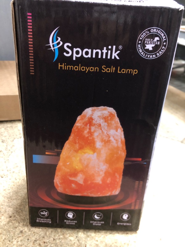 Photo 1 of 7 Inch Himalayan Salt Lamp with Dimmer Cord - Night Light Natural Crystal Rock Classic Wood Base Authentic from Pakistan