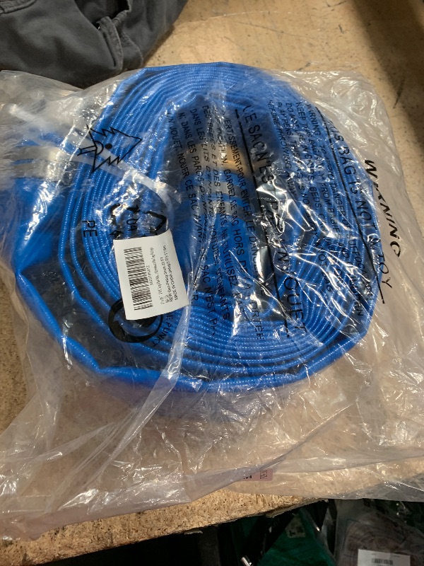 Photo 1 of 3" x 25ft PVC Lay Flat Water Pump Discharge Hose With Aluminum Pin Lug Fittings, Heavy Duty Reinforced Pool Backwash Hose Assembly