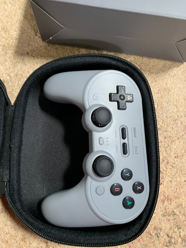 Photo 1 of 8Bitdo Pro 2 Wireless Bluetooth Controller with Travel Case, Hall Effect Joystick Update, Retro Gamepad for Switch, PC, Android, and Steam Deck & Apple (Gray Edition)