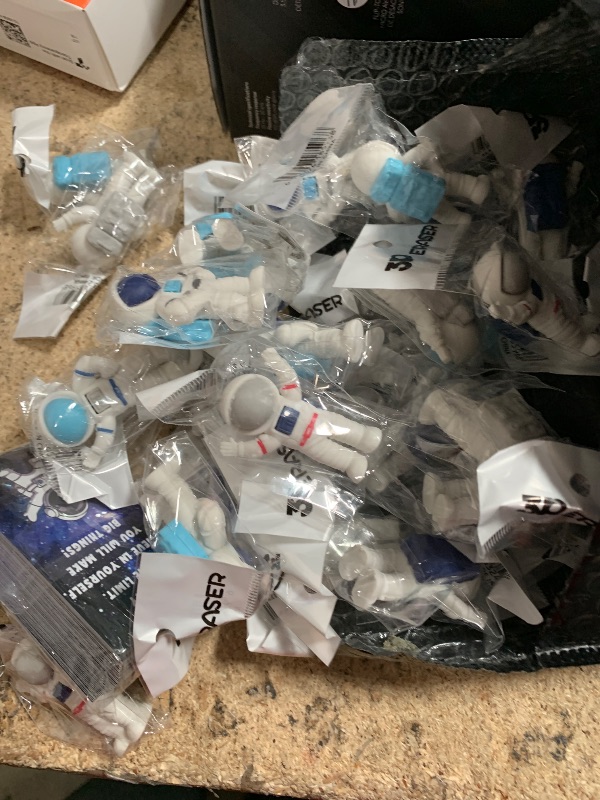 Photo 1 of 48 Sets Spaceman Theme Erasers Astronaut Space Party Favors Graduation Exchange Gifts Bulk Spaceman Desk Pet with Inspirational Gifts Tags Outer Space Themed Erasers School Supplies Prizes