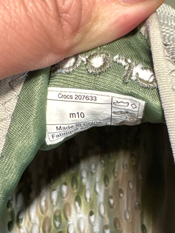 Photo 1 of ***Size 10 M***
Crocs Men's LiteRide 360 Pacer Sneakers, Army Green/Multi, 10/11 Men