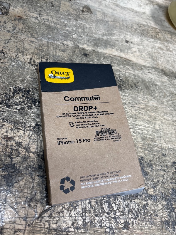 Photo 1 of OtterBox iPhone 15 Pro (Only) Commuter Series Case - Black, Slim & Tough, Pocket-Friendly, with Port Protection