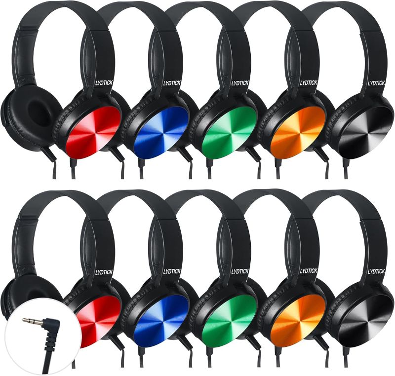 Photo 1 of 10 Pack Kids Headphones Bulk for School Classroom, Over-Ear Headphones Wired School Supplies for Kids Students Teachers, 3.5mm Jack(Multicolor)