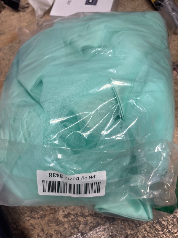 Photo 1 of Flower Girls Lace Bridesmaid Dress Long A Line Wedding Pageant Dresses Sleeveless Embroidery Floral Princess Tulle Birthday Party Formal Dress Kids First Communion Prom Puffy Ball Gown Turquoise 9-10 YEAR