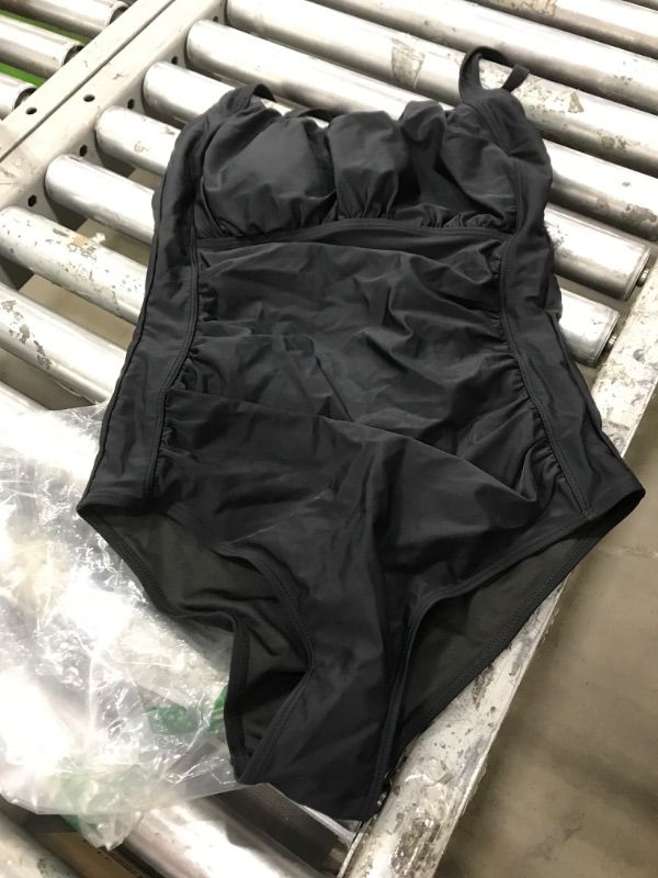 Photo 1 of B2prity Women's Tankini Swimsuit Tummy Control Ruched Two Piece Bathing Suit Push Up Modest Swim Suits with Shorts Black