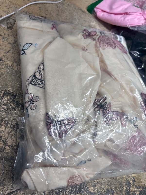 Photo 1 of Summer Butterfly Embroidery Dress for Women Adjustable Spaghetti Strap Cocktail Dress for Women Wedding Guest Evening Tea Party Dress Vintage Flower Embroidered Tulle Prom Dress Apricot-Butterfly XL