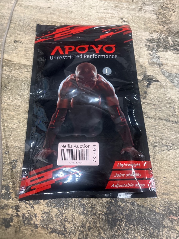 Photo 1 of APOYO Elbow Brace for Tendonitis and Tennis Elbow, Compression Sleeve for Arthritis, Workouts, Reduce Joint Pain During Fitness Activity (Large)