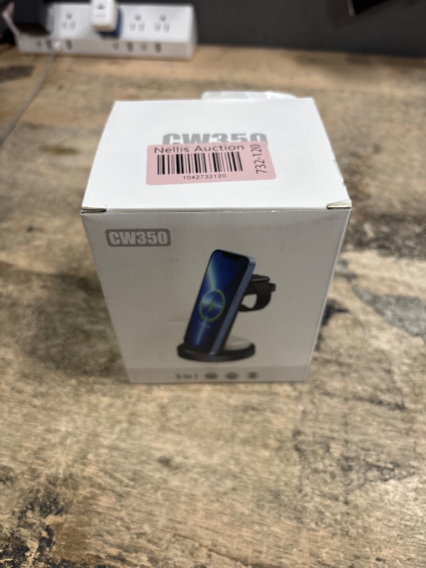 Photo 1 of 3 in 1 Charging Station for iPhone, Wireless Charger for iPhone 16e 16 15 14 13 12 11 X Pro Max & Apple Watch - Wireless Charging Station for AirPods 4 3 Pro