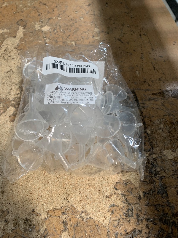 Photo 1 of 50 Pcs Mini Funnel TailaiMei Clear Plastic Funnels for Perfume Fragrance Essential Oils, Lab Bottles, Sand Art, Spices and Recreational Activities.