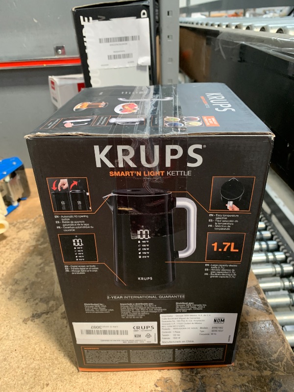 Photo 1 of KRUPS Smart Temp Electric Kettle: 1.7L Capacity, 5 Precise Temperature Settings, Digital Display, Cool-Touch Exterior, Cordless Design for Tea and Coffee Lovers