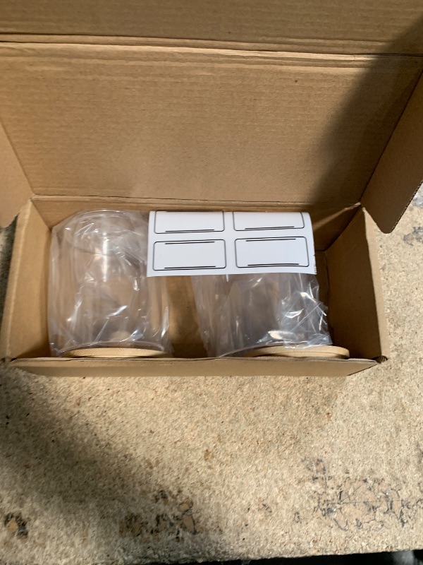 Photo 1 of **SEE NOTES**Tbestmax 10 Oz Cotton Swab/Ball/Pad Holder, Qtip Apothecary Jar, Clear Bathroom Containers Dispenser for Storage 3 Pack Wood Lids