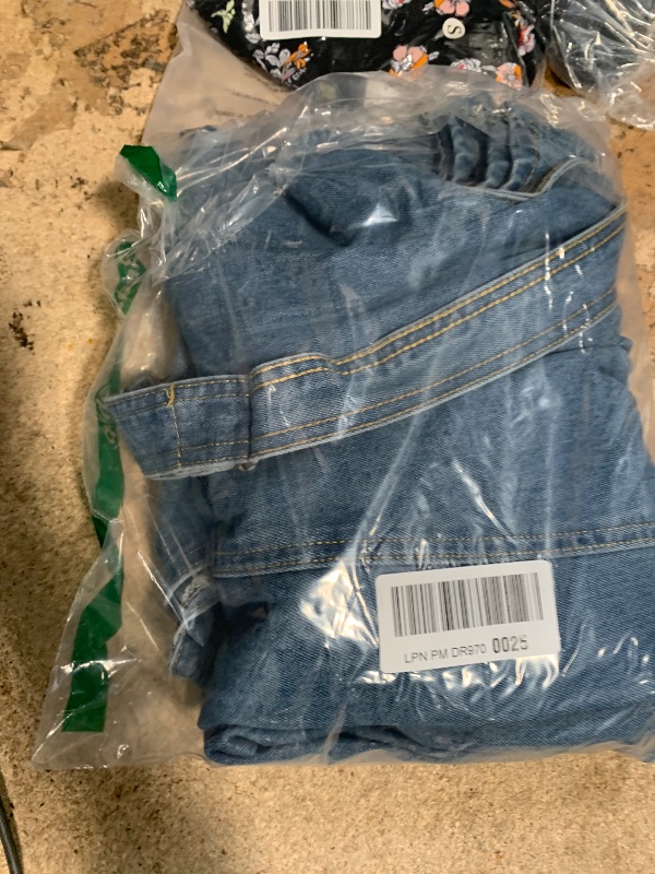 Photo 1 of MISS MOLY Women Jean Overalls Loose Baggy Straight Leg Denim Jumpsuits Bib Overalls Adjustable Straps with Pockets Blue XL