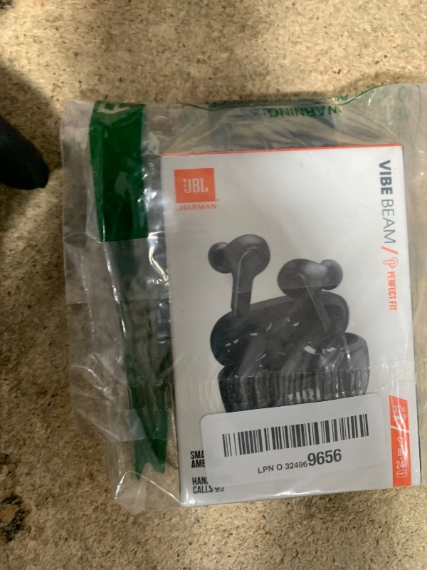 Photo 1 of JBL Vibe Beam - True Wireless JBL Deep Bass Sound Earbuds, Bluetooth 5.2, Water & Dust Resistant, Hands-free call with VoiceAware, Up to 32 hours of battery life (Black)