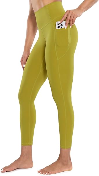Photo 1 of  Workout Leggings with Pockets for Women High Waist Yoga Pants 7/8 Cream Soft Lightweight Athletic Gym Tights 25"
SIZE MEDIUM 