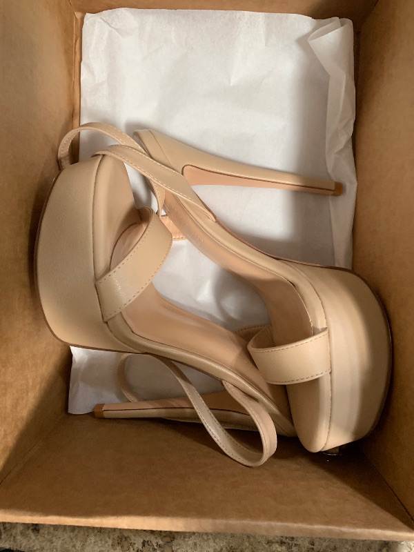 Photo 1 of MERUMOTE Women's Platform Heels Sky High Heel Sandals Party Bridal Evening Shoes Nude US8 SIZE 8