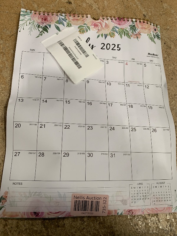 Photo 1 of 2025-2026 Wall Calendar - JUL 2025 - DEC 2026, 18 Months Calendar 2025-2026, 11.4" x 14.5", Large Blocks, 2025-2026 Calendar, Premium Paper, Floral
