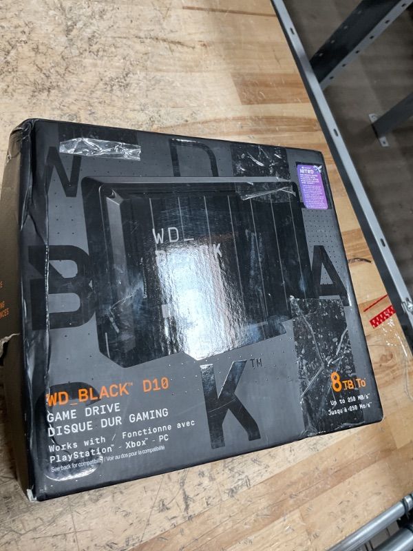 Photo 1 of (WON'T POWER ON) (NO POWER) (SIGNS OF USE) WD_BLACK 8TB D10 Game Drive - Portable External Hard Drive HDD Compatible with Playstation, Xbox, PC, & Mac - WDBA3P0080HBK-NESN