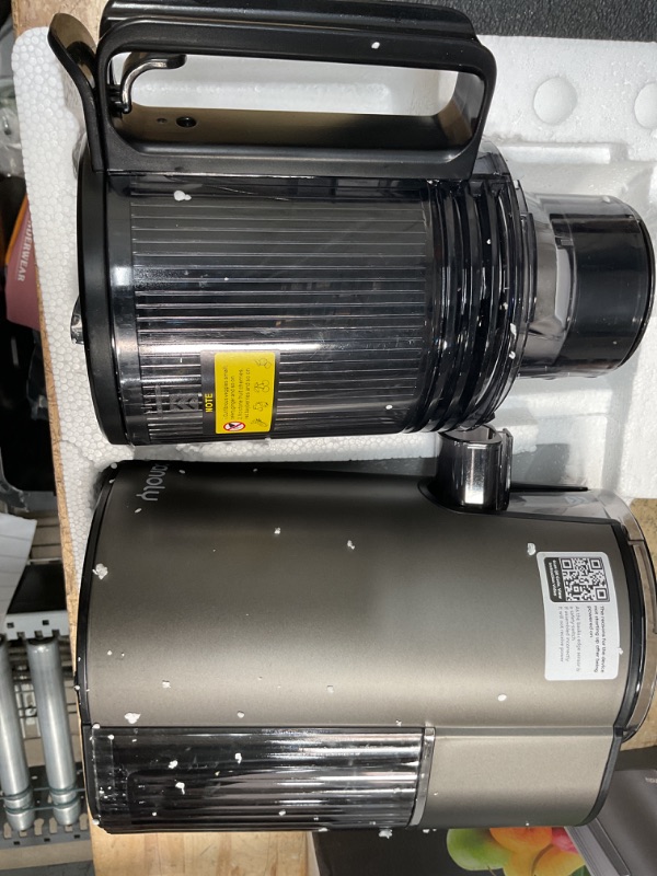 Photo 1 of ***FINAL SALE/NOT FUNCTIONAL/PARTS ONLY ITEM*** Canoly Cold Press Juicer, 5.82" Wide Feed Chute Juicers with 350w Power Motor, Slow Masticating Juicer Machine with High Juice Yield for Whole Vegetables & Fruits, Easy to Clean, Black Gray