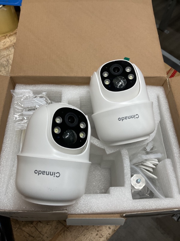 Photo 1 of 2K Cameras for Home Security-2.4G WiFi Outdoor Camera Wireless Solar/Battery Powered with solar panel, 360° Viewing, AI Human Detection, Color Night Vision, with SD Storage, Works with Alexa(2 Pack)