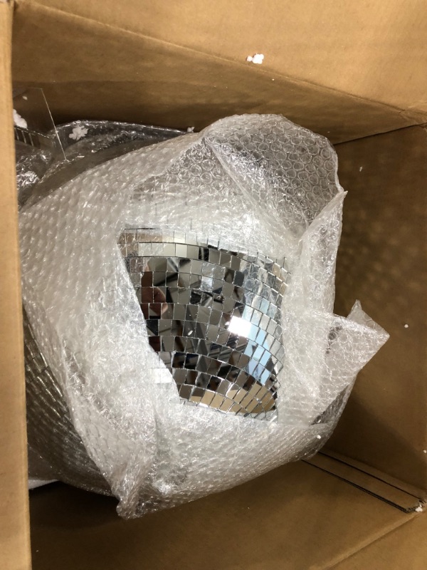 Photo 1 of 12" Disco Ball Mirror Ball Disco Party Decoration Stage Light Dj Light Effect Home Business Christmas Display Decoration Silver