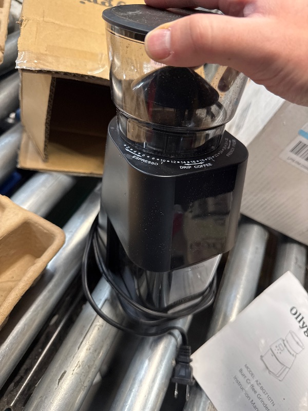 Photo 1 of (POWER TESTED) (USED/FAIR) Ollygrin Conical Burr Coffee Grinder Electric Coffee Bean Grinder with Digital Timer 30 Precise Grind Settings Adjustable Burr Mill Grinder for 2-12 Cups Espresso Drip and French Press