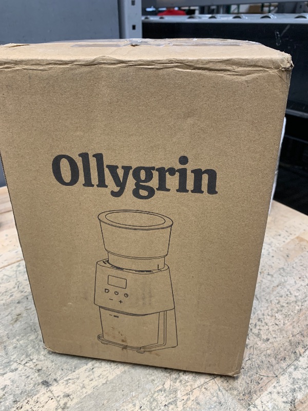Photo 1 of (POWER TESTED) (USED/FAIR) Ollygrin Conical Burr Coffee Grinder Electric Coffee Bean Grinder with Digital Timer 30 Precise Grind Settings Adjustable Burr Mill Grinder for 2-12 Cups Espresso Drip and French Press