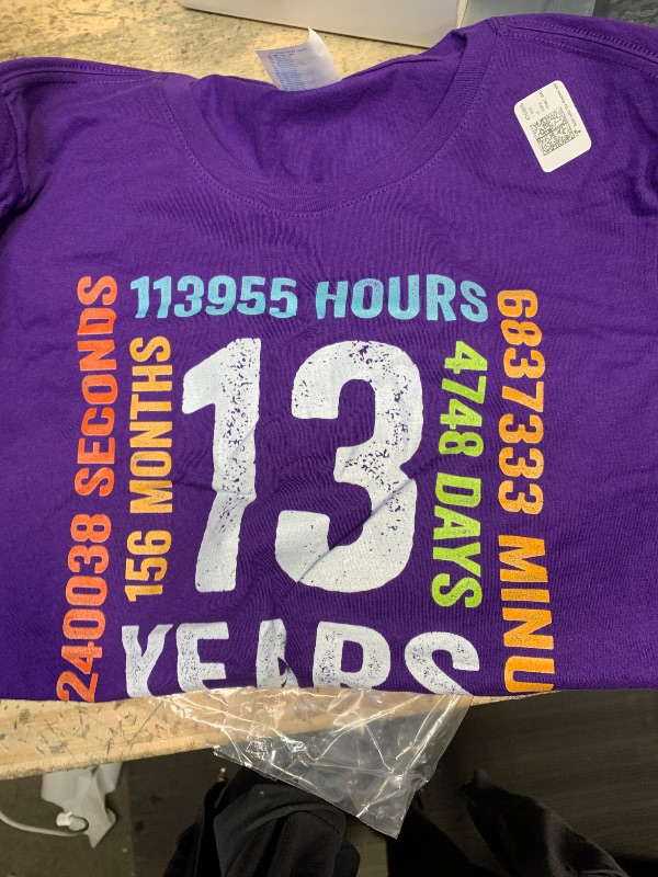 Photo 1 of **PURPLE**13 Years Old 13th Birthday Gift Vintage 156 Month Boys Girls T-Shirt S
