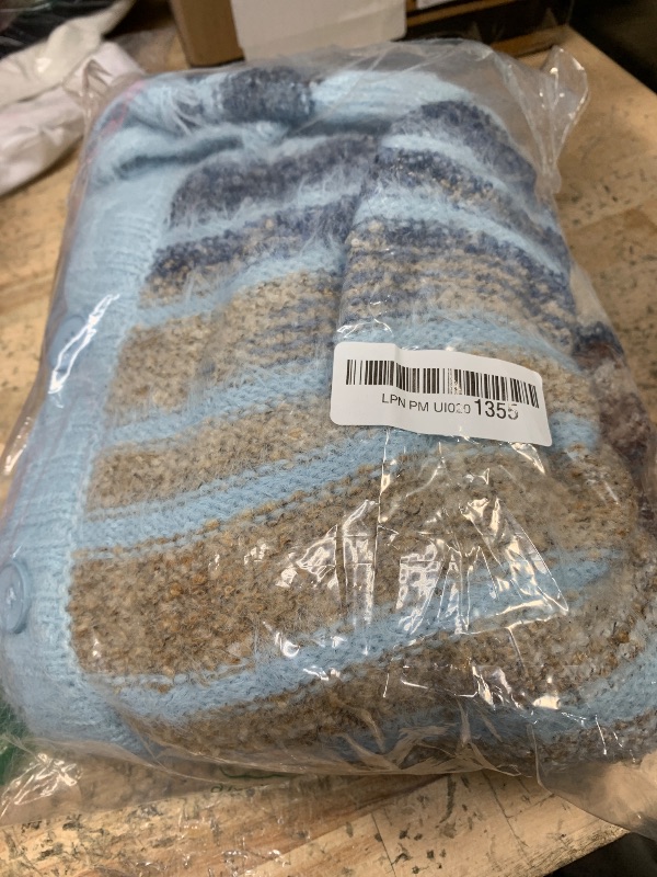 Photo 1 of Aelfric Eden Cardigan Sweater Open Front Casual Knit Cardigans Pinstripe Fashion Sweaters Y2k 2025 Outfits Blue L