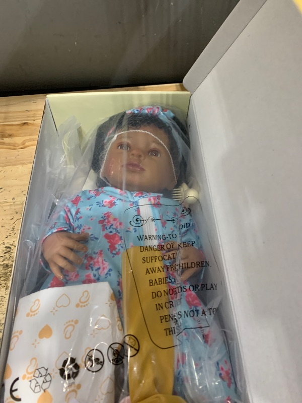 Photo 1 of BABESIDE Lifelike Reborn Black Girl- 18-Inch Realistic Newborn Real Life Baby Dolls with Clothes and Toy Gift for Kids Age 3+