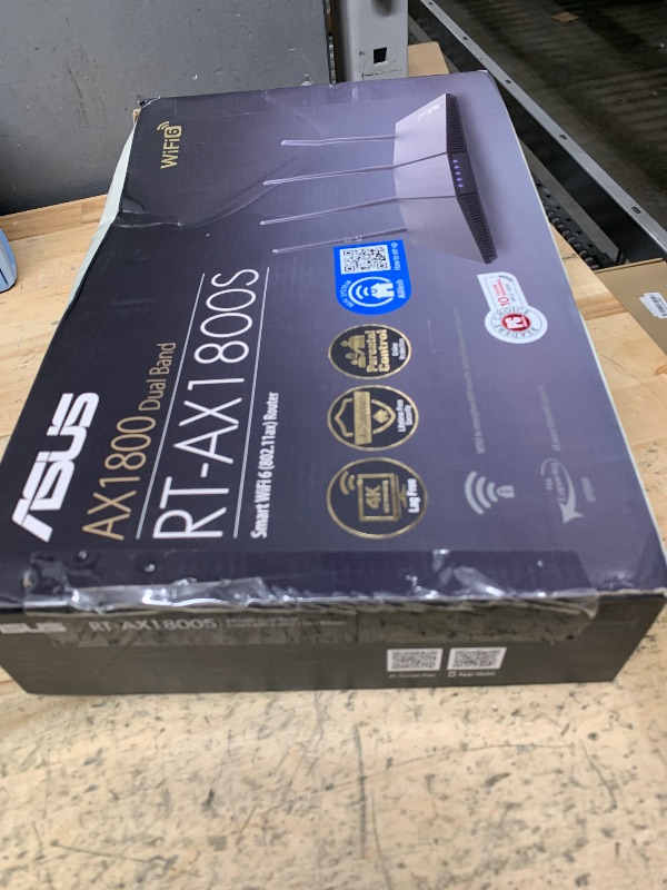 Photo 1 of ASUS RT-AX1800S Dual Band WiFi 6 Extendable Router, Subscription-Free Network Security, Parental Control, Built-in VPN, AiMesh Compatible, Gaming & Streaming, Smart Home