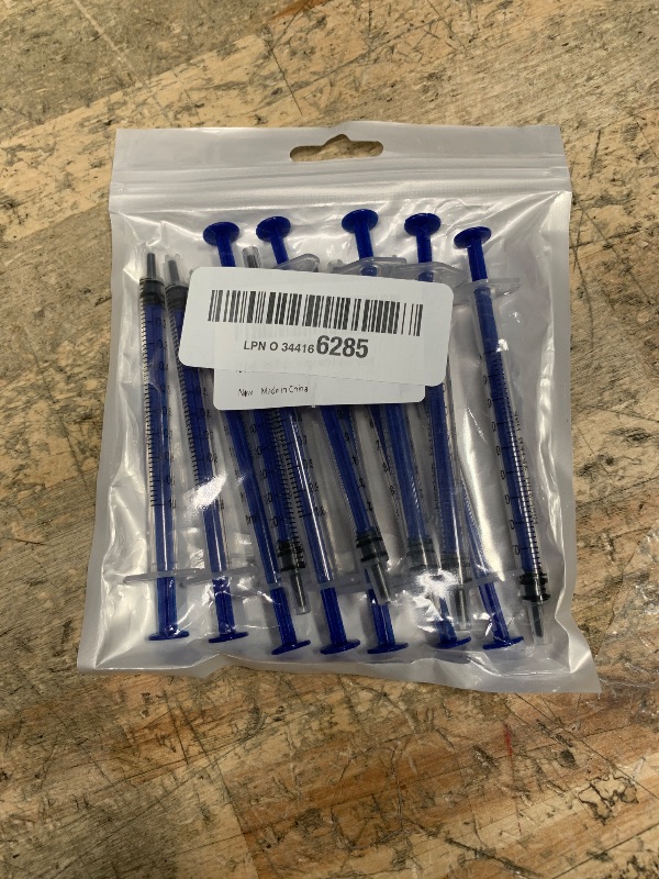 Photo 1 of 12 Pack - 1ml Plastic Syringe with Measurement, No Needle Suitable for Refilling and Measuring Liquids, Feeding Pets, Oil or Glue Applicator…