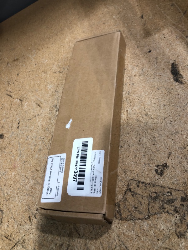 Photo 1 of 4 Pcs 10" x 3" Straight Bracket Plate for 4 x 4 Post, Steel Plate Post to Beam Connector, 11 Gauge Black